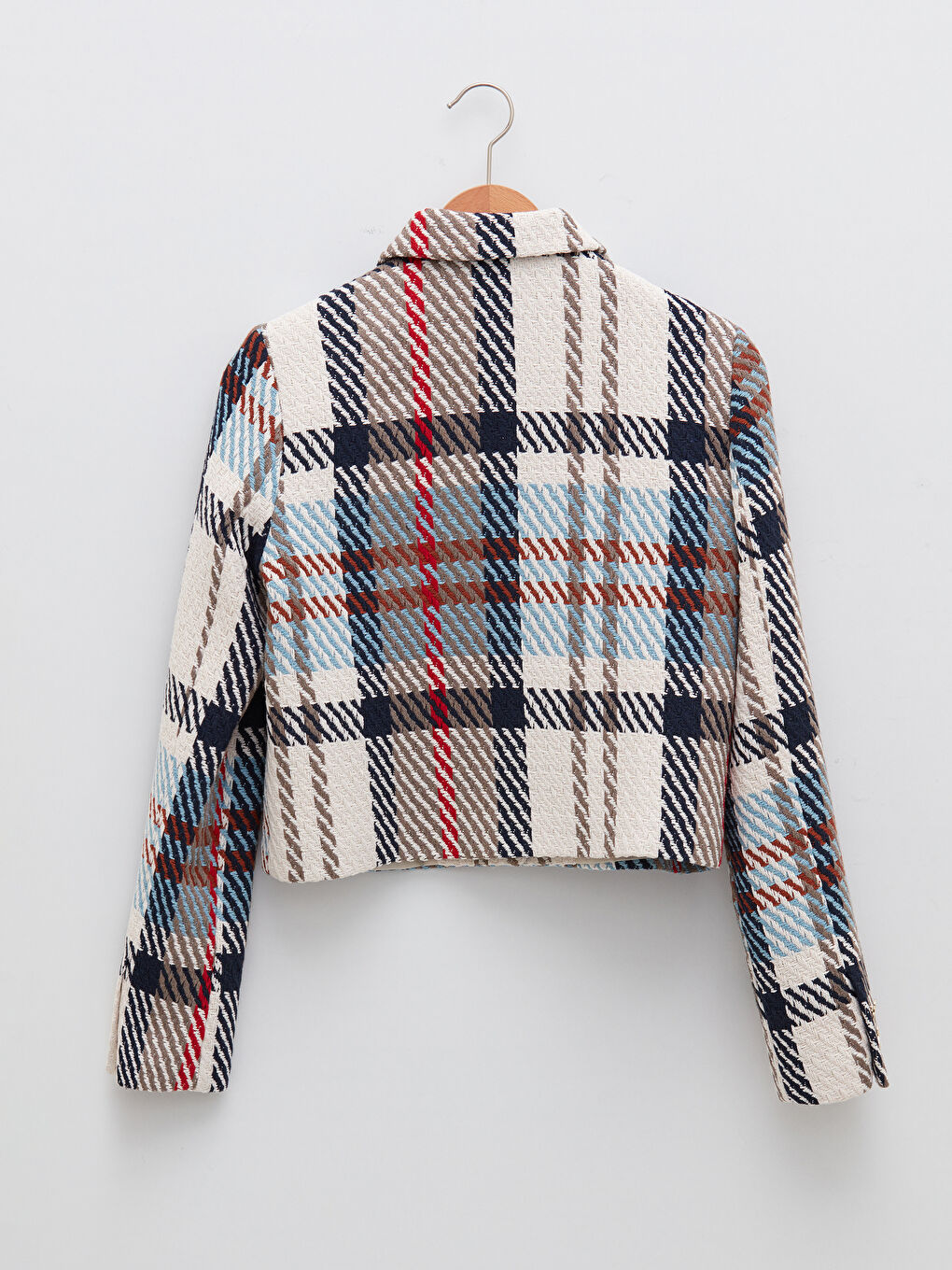 LCW Vision GAMZE SARAÇOĞLU X LCW VISION WOMEN'S JACKET - SHIRT COLLAR LONG SLEEVE PLAID CROP -W1JU47Z8-LLX