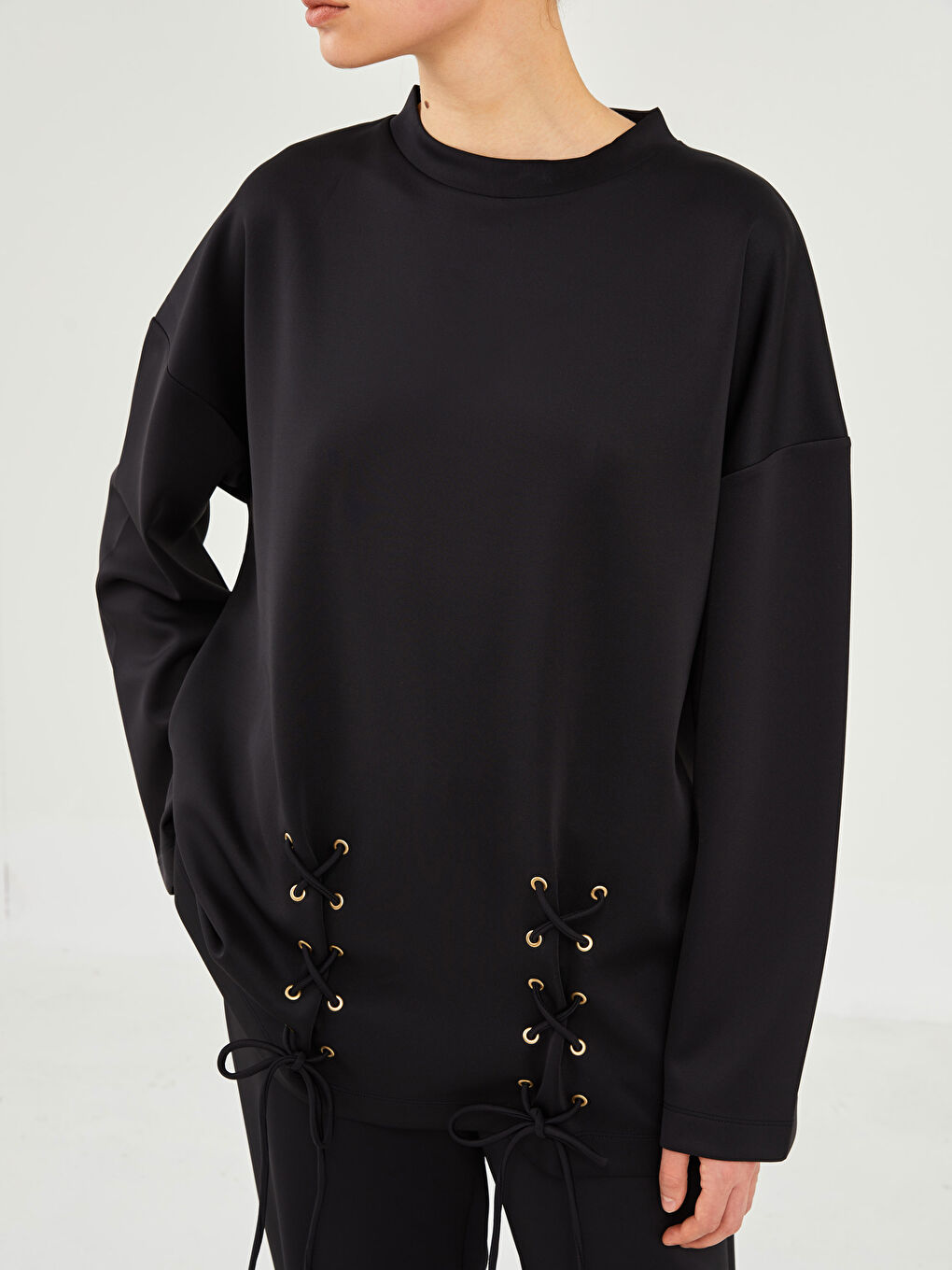 LCW Vision GAMZE SARAÇOĞLU X LCW VISION DAMEN SWEATSHIRT - FAHRRADKRAGEN VOGELAUGEN-DETAIL LANGARM -W1JU51Z8-CVL
