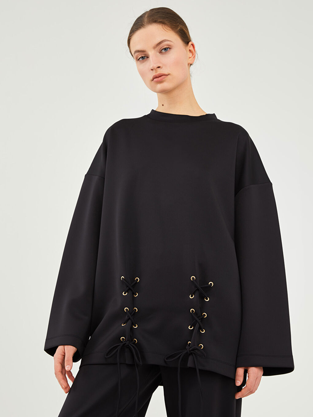 LCW Vision GAMZE SARAÇOĞLU X LCW VISION DAMEN SWEATSHIRT - FAHRRADKRAGEN VOGELAUGEN-DETAIL LANGARM -W1JU51Z8-CVL