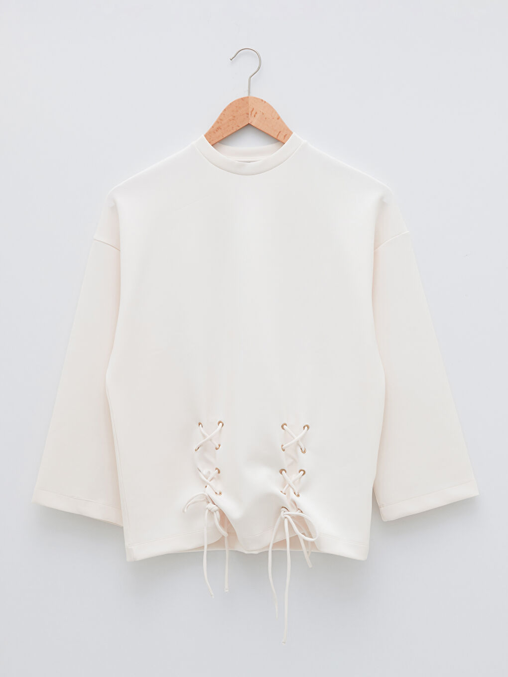 GAMZE SARAÇOĞLU X LCW VISION WOMEN'S SWEATSHIRT - BICYCLE COLLAR BIRD EYE DETAILED LONG SLEEVE-7