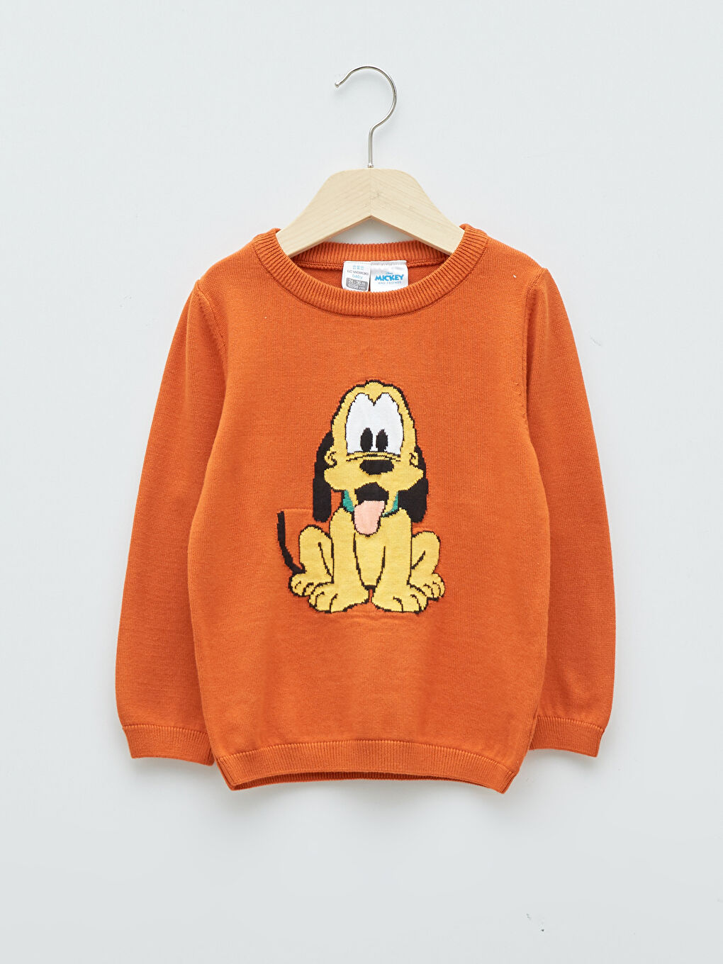 Crew Neck Pluto Patterned Long Sleeve Baby Boy Knitwear Sweater