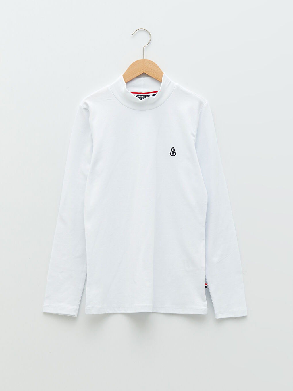 Turtleneck Embroidery Detailed Long Sleeve Girls T-Shirt