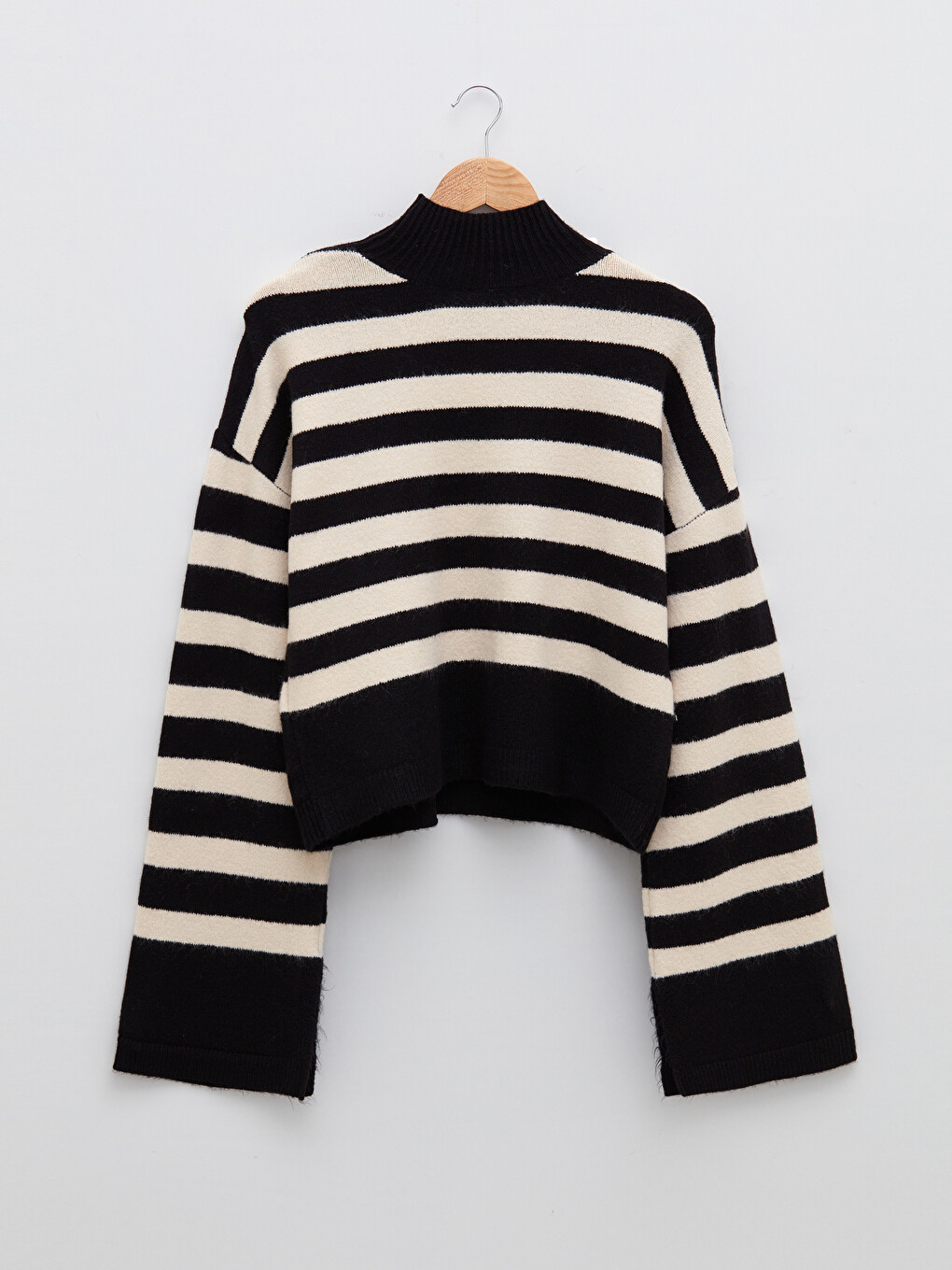 Half Turtleneck Striped Long Sleeve Women's Knitwear Sweater-9