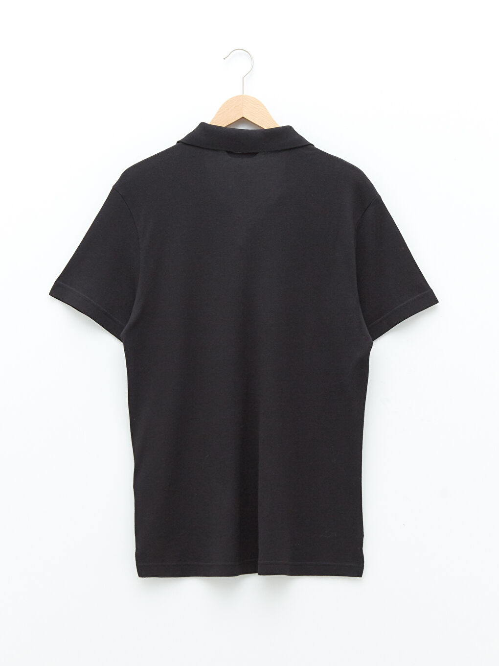 Siyah Polo Yaka Kısa Kollu Erkek Triko Kazak-6