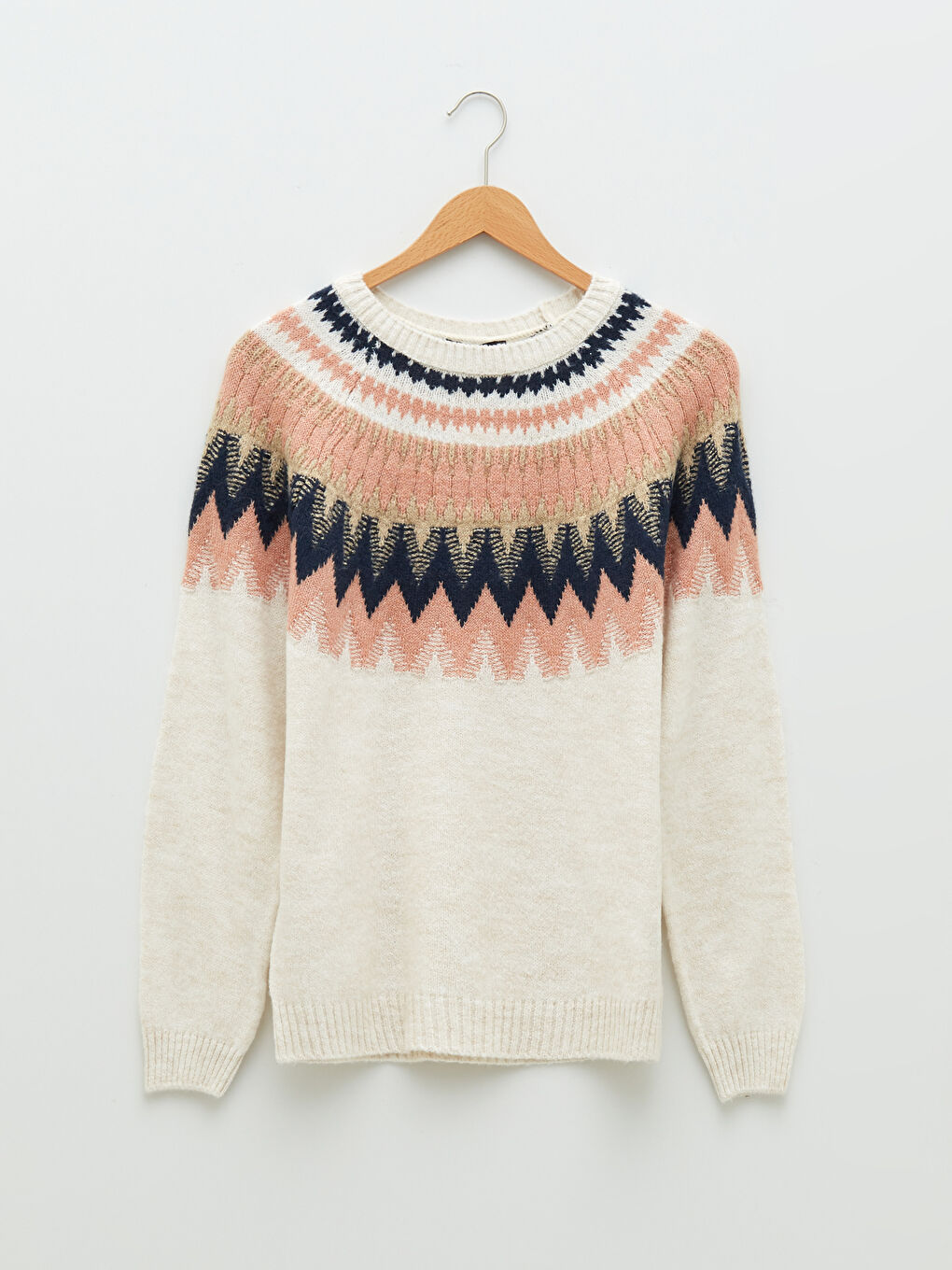 Crew Neck Color Block Long Sleeve Women's Knitwear Sweater-5