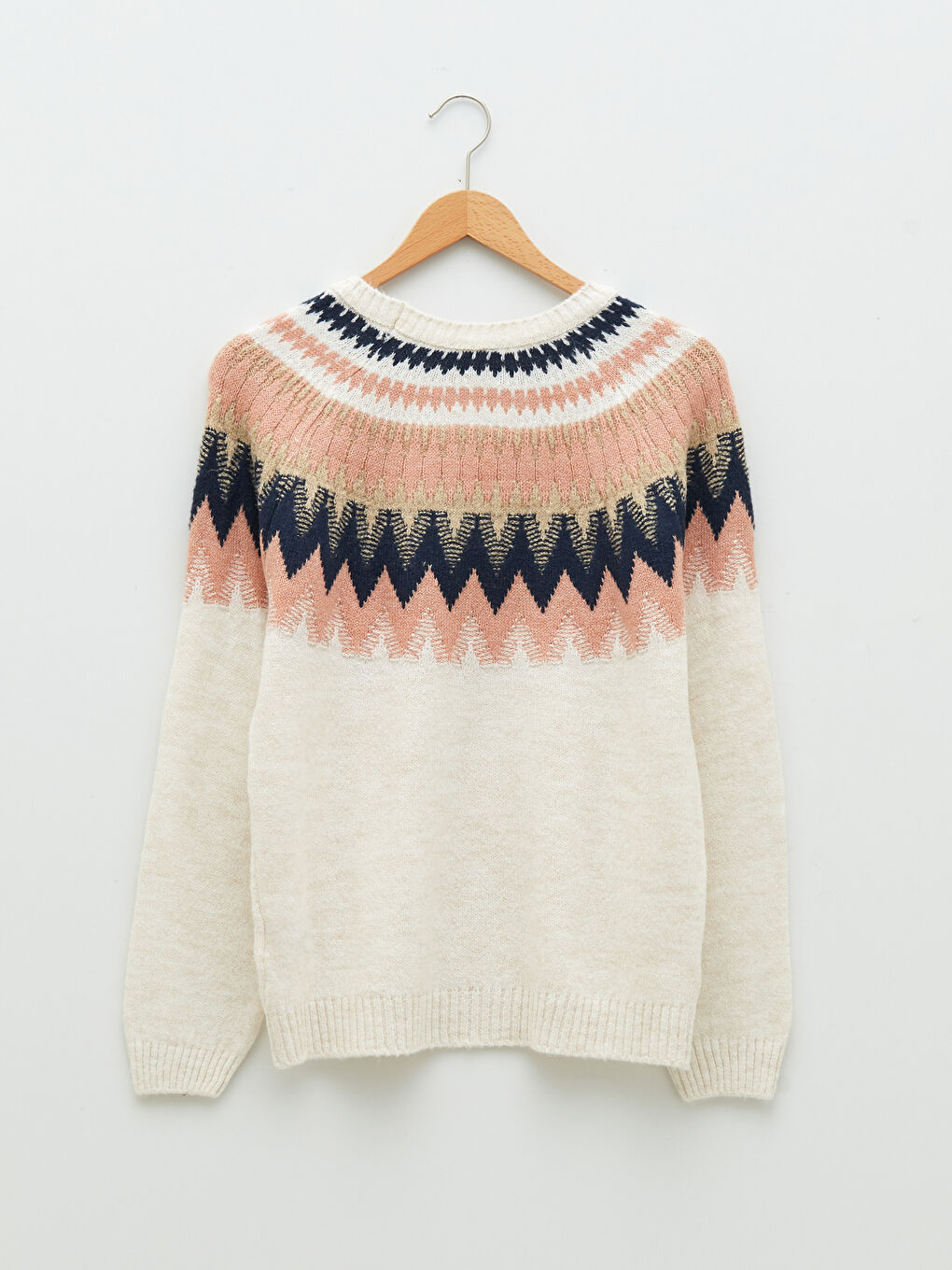 Crew Neck Color Block Long Sleeve Women's Knitwear Sweater-6