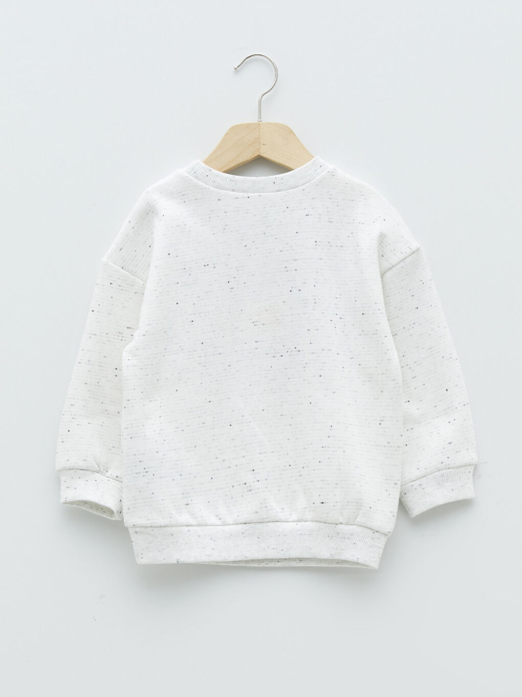 Beyaz Bisiklet Yaka Uzun Kollu Baskılı Erkek Bebek Sweatshirt-1