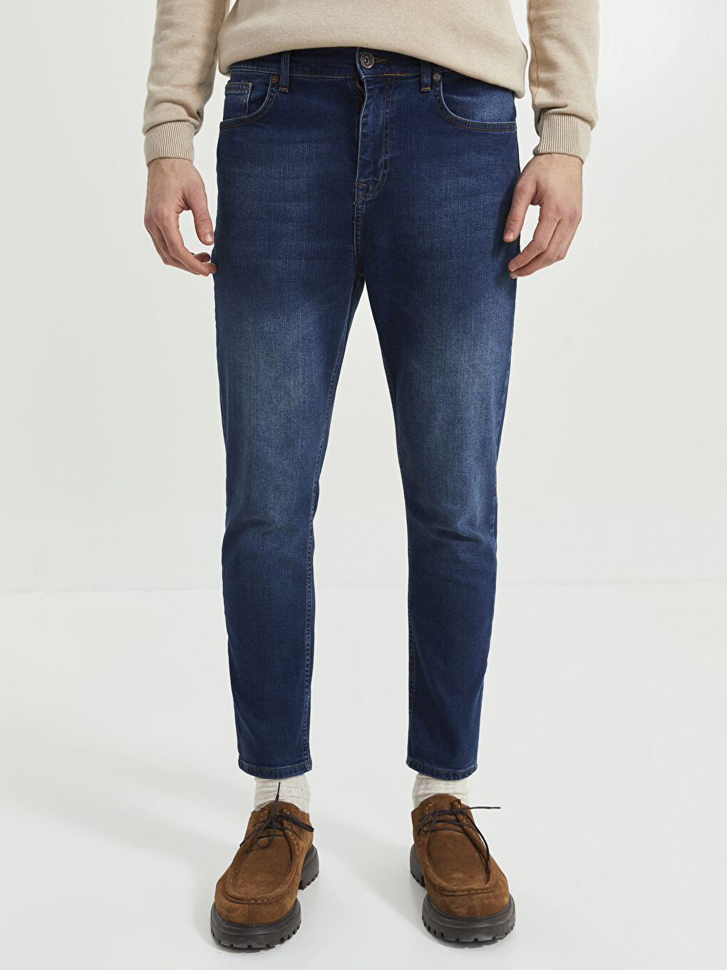 Mavi Havuç Kalıp Erkek Jean Pantolon-2