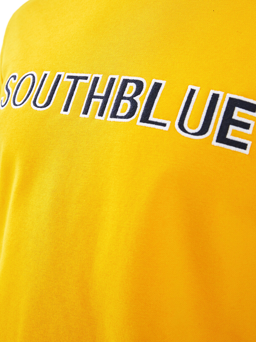 Sarı Bisiklet Yaka Uzun Kollu Baskılı Erkek Sweatshirt-3