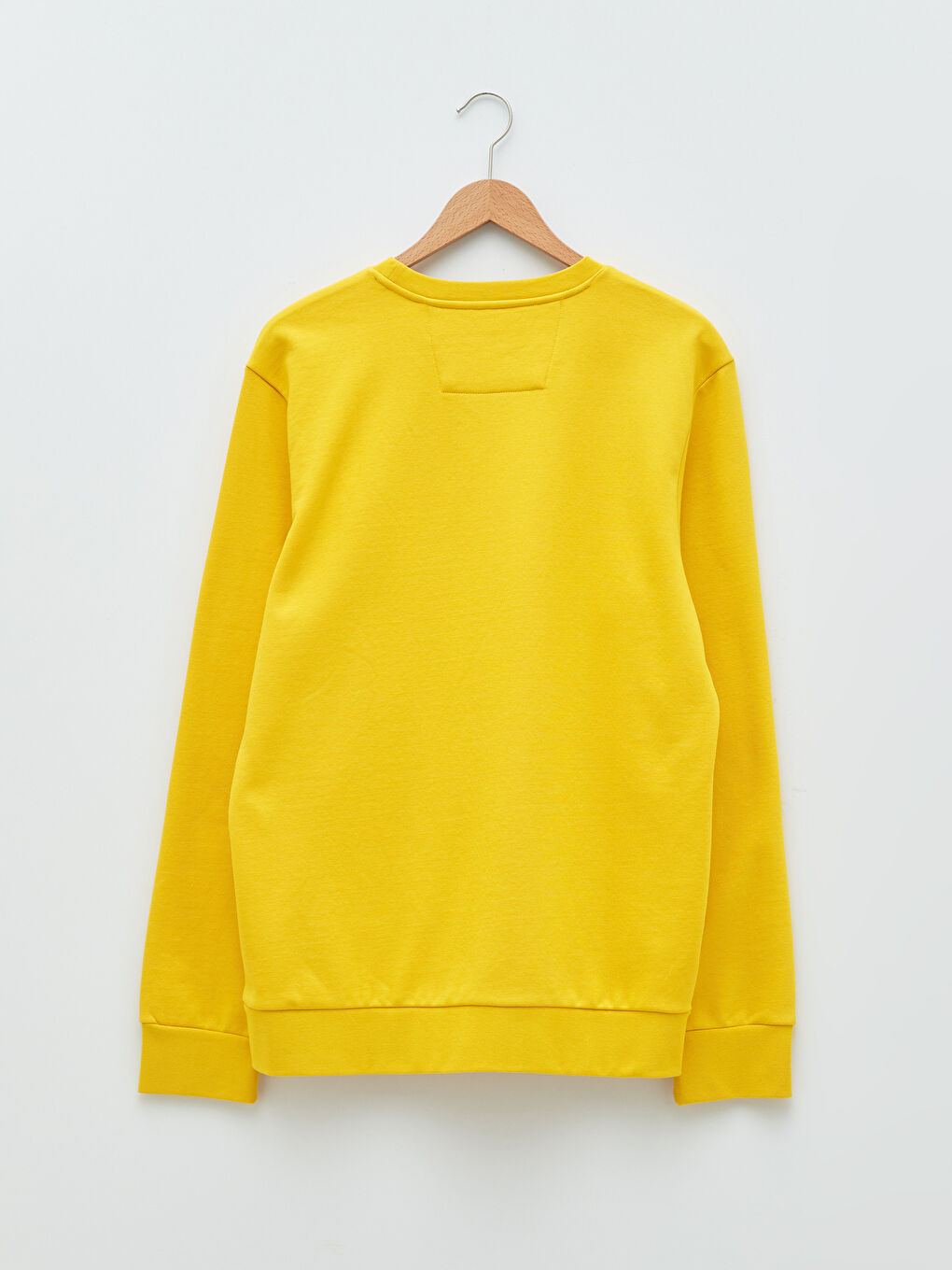 Sarı Bisiklet Yaka Uzun Kollu Baskılı Erkek Sweatshirt-6