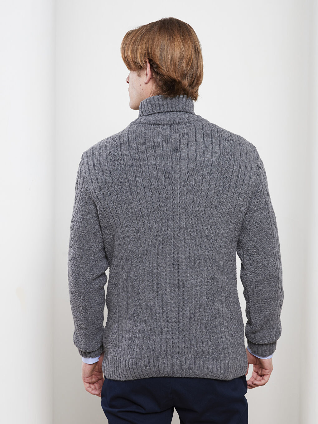 SOUTHBLUE Rollkragen Langarm Selbstgemustert Herren Strickpullover -W1JV44Z8-GYS