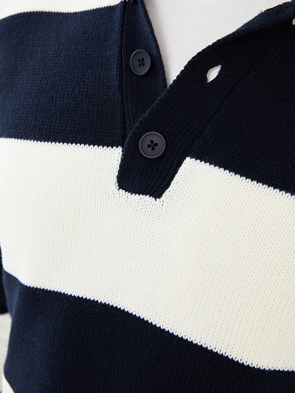 SOUTHBLUE Polo Neck Long Sleeve Striped Men's Knitwear Sweater -W1JV49Z8-LGS