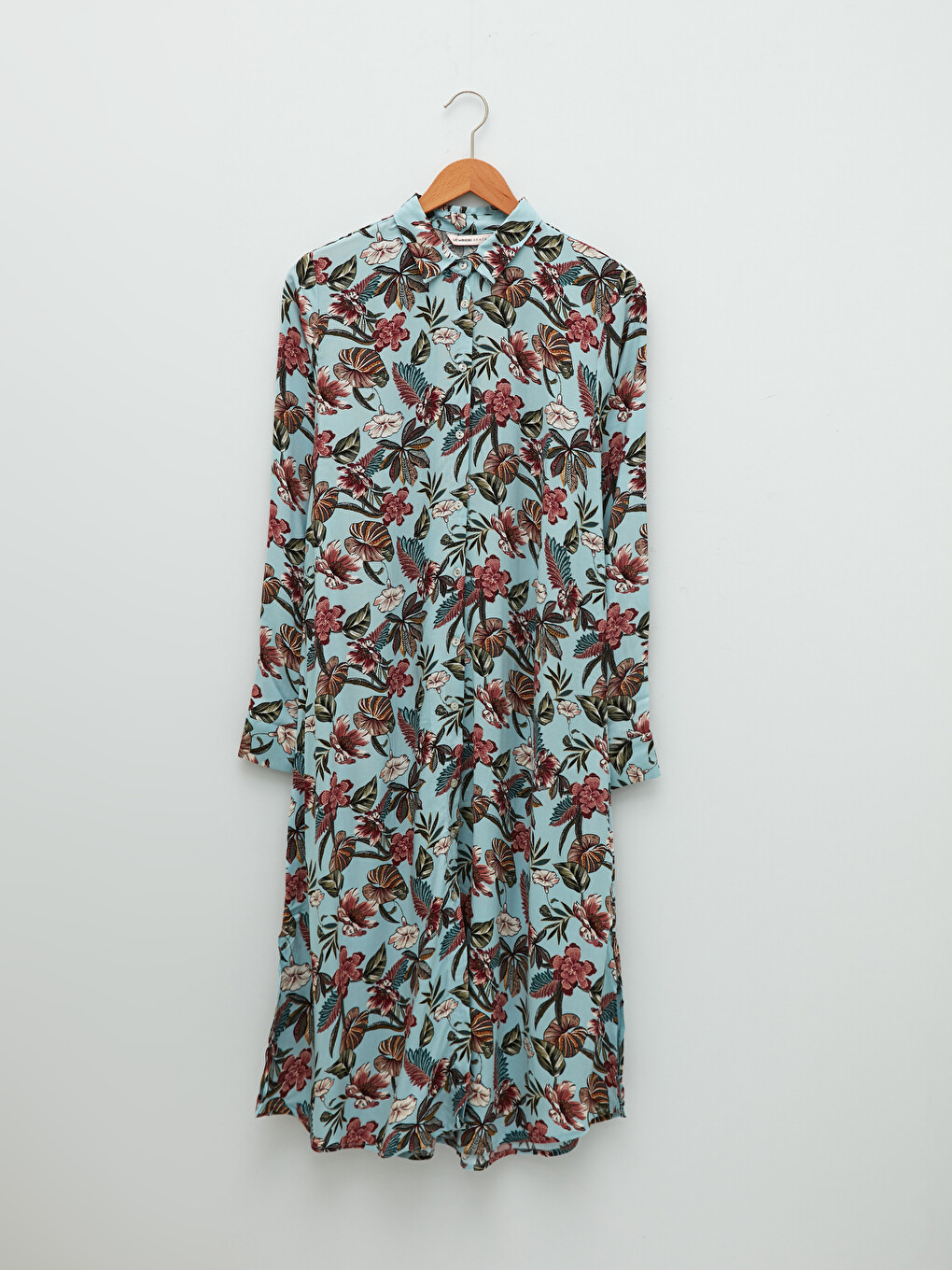Floral Long Sleeve Viscose Women's Shirt Tunic-4