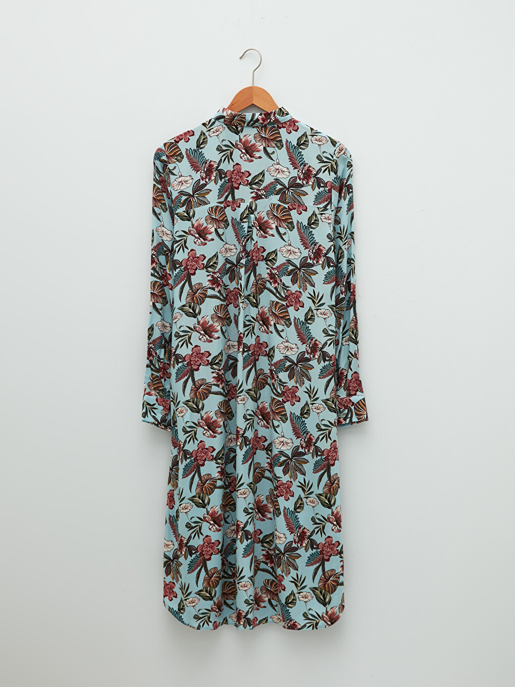 Floral Long Sleeve Viscose Women's Shirt Tunic-5