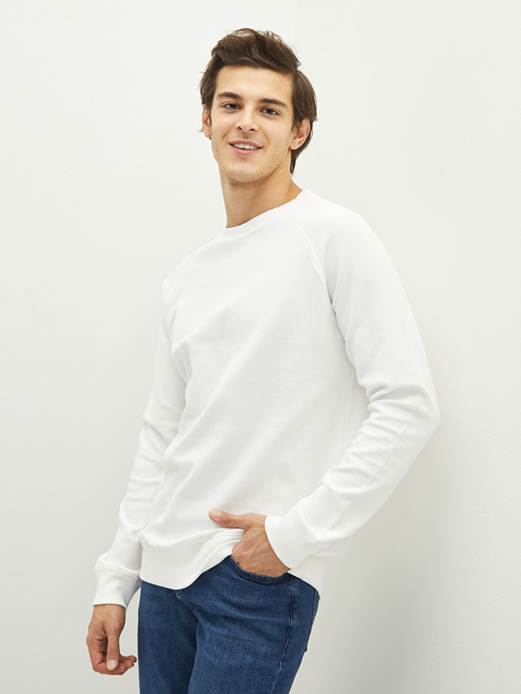 Crew Neck Long Sleeve Men's Sweatshirt-3