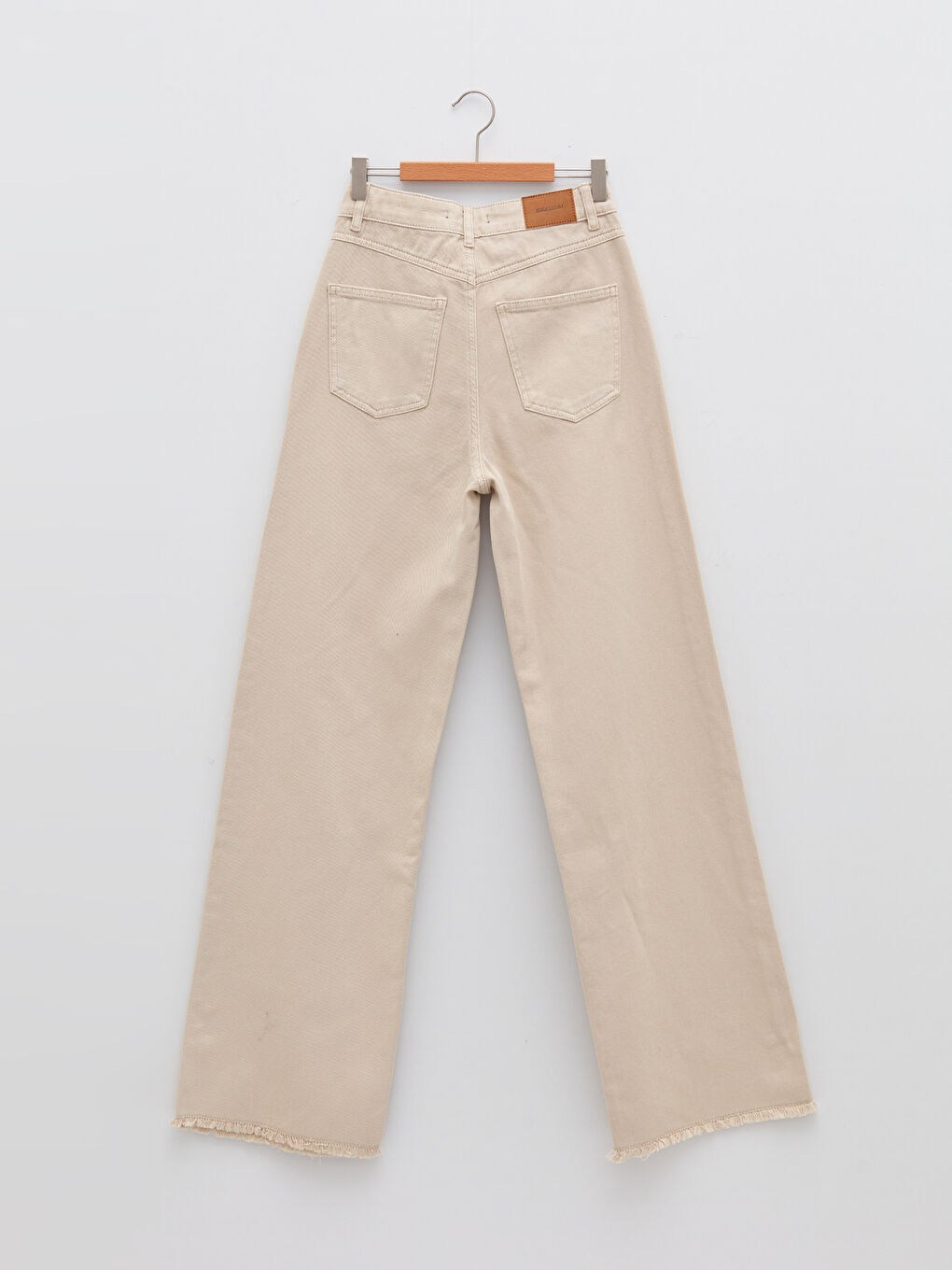 Yüksek Bel Standart Fit Cep Detaylı Geniş Paça Kadın Jean Pantolon-6