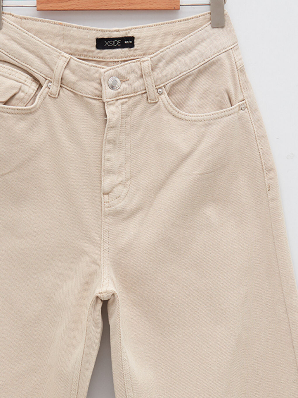 Yüksek Bel Standart Fit Cep Detaylı Geniş Paça Kadın Jean Pantolon-7