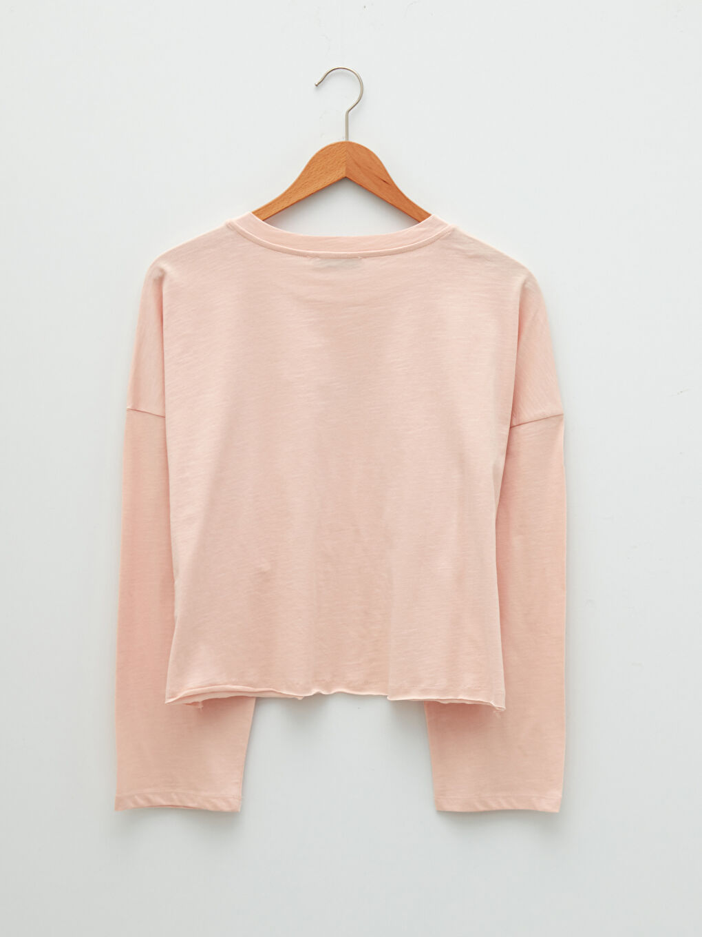 Crew Neck Printed Long Sleeve Cotton Women's T-shirt-6