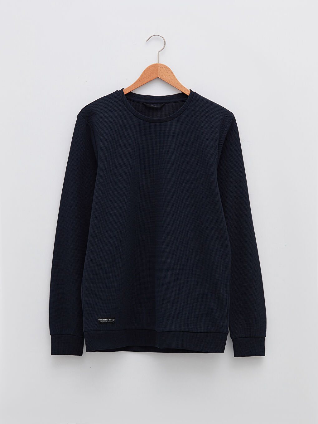 Lacivert Bisiklet Yaka Uzun Kollu Erkek Sweatshirt-5