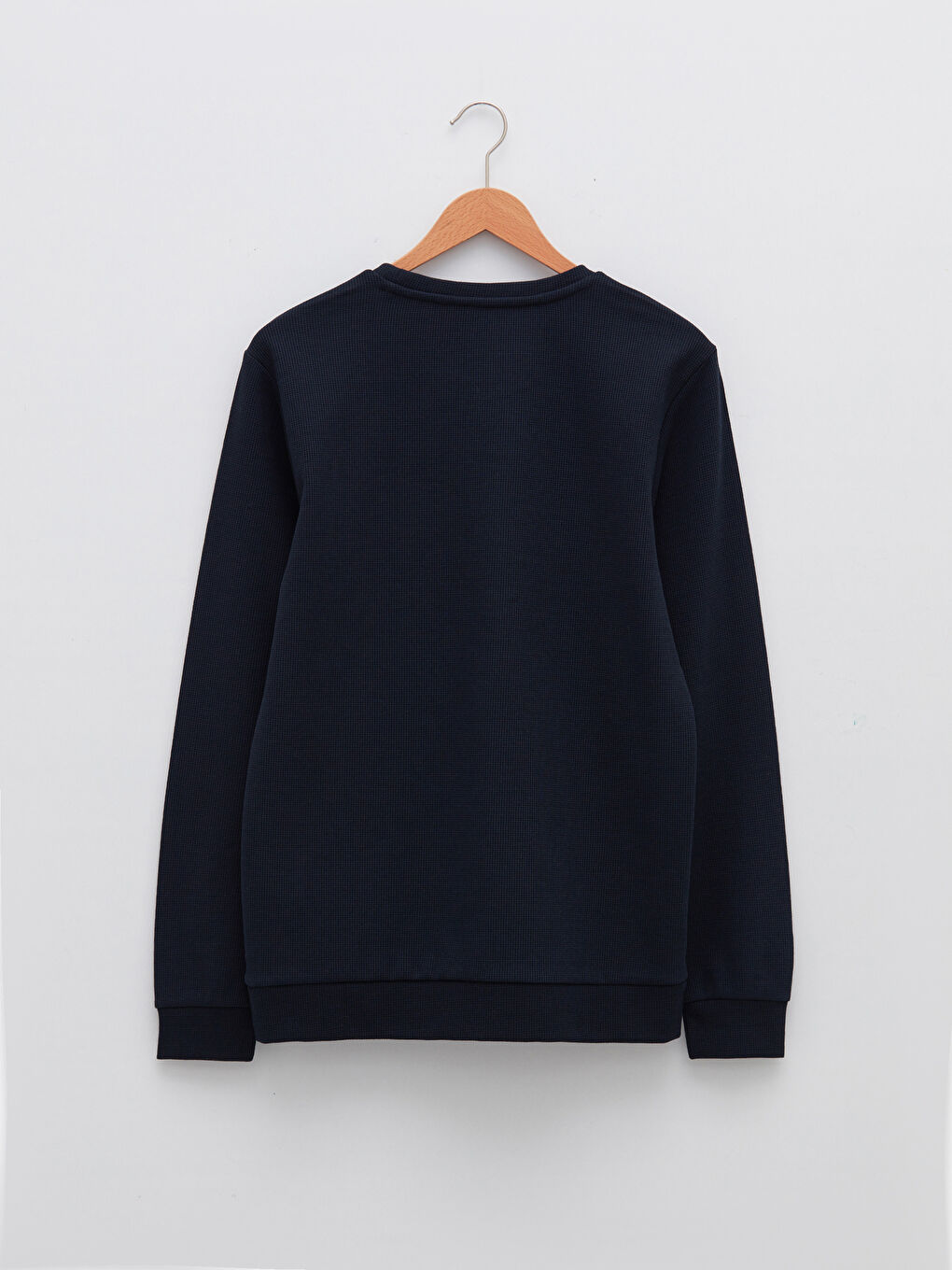 Lacivert Bisiklet Yaka Uzun Kollu Erkek Sweatshirt-6