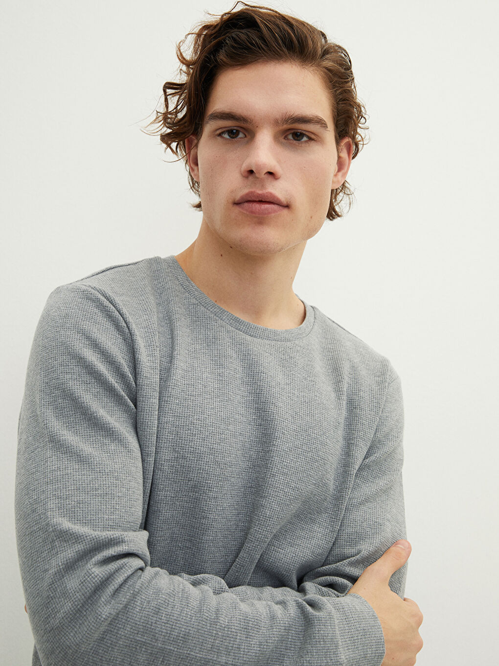 Rundhalsausschnitt Langarm Herren-Sweatshirt-2