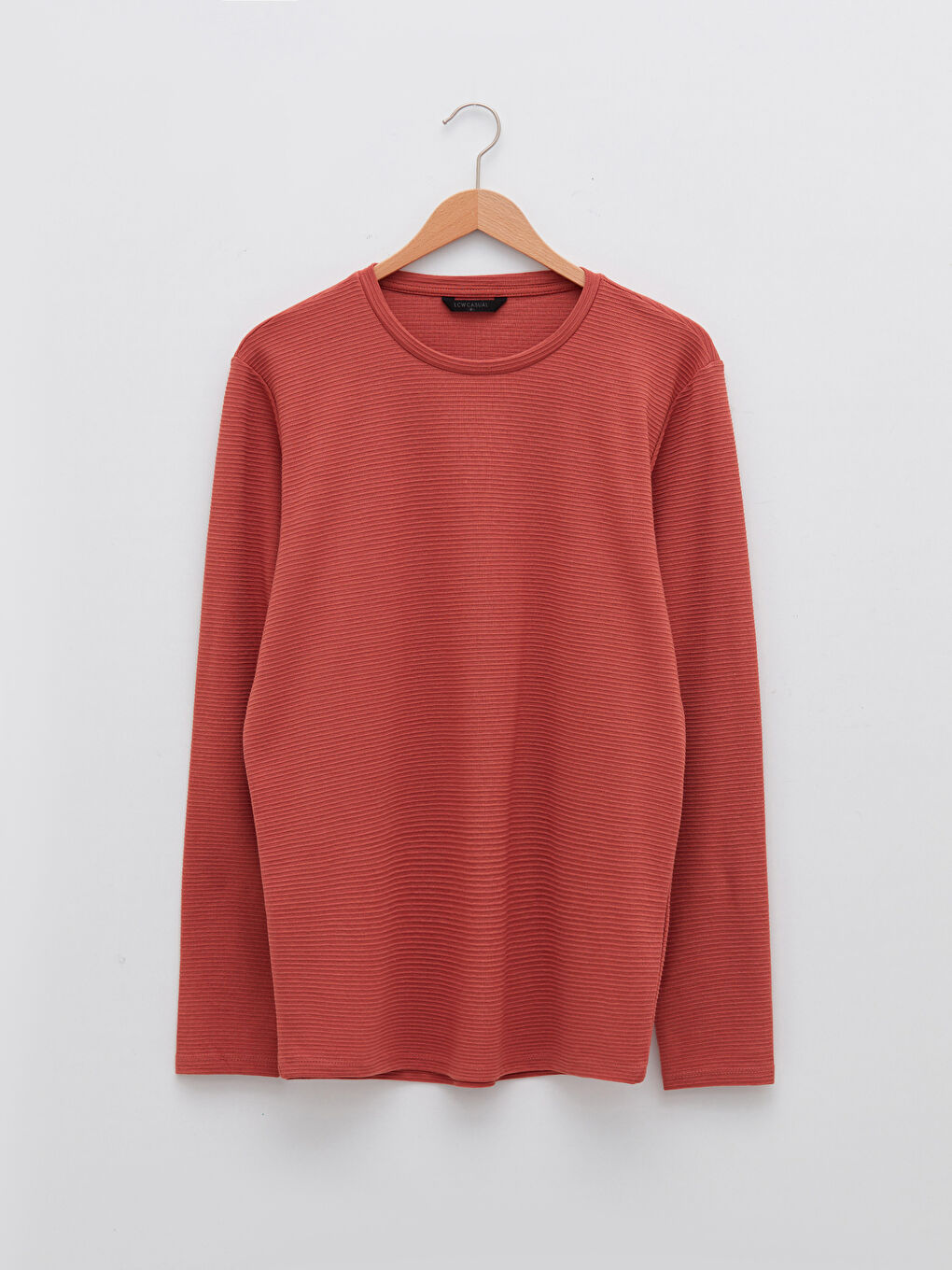 سويت شيرت أساسي كم طويل ياقة دائرية للرجال-5