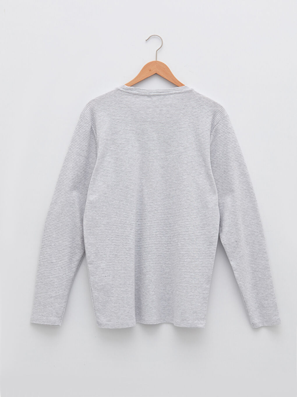 LCW Casual Gri Bisiklet Yaka Uzun Kollu Erkek Basic Sweatshirt - 6