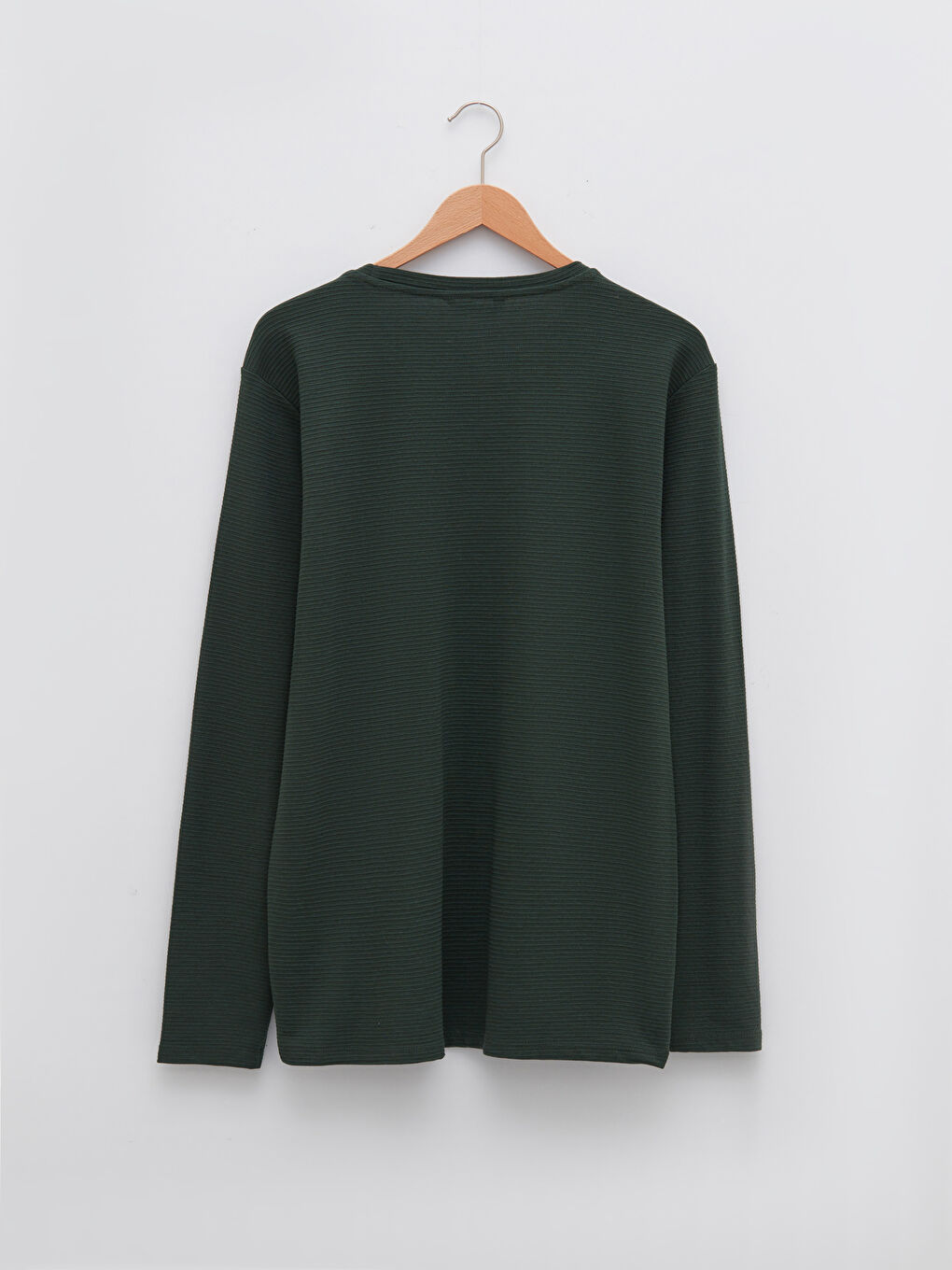 سويت شيرت أساسي كم طويل ياقة دائرية للرجال-6