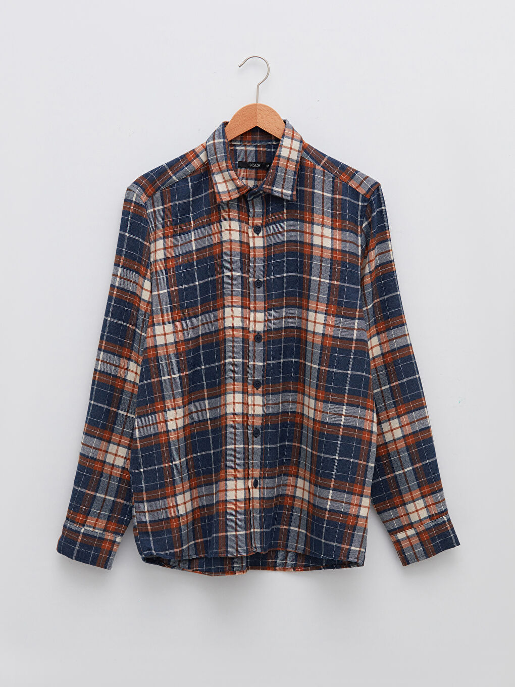 Regular Fit Long Sleeve Plaid Men's Flannel Shirt-5