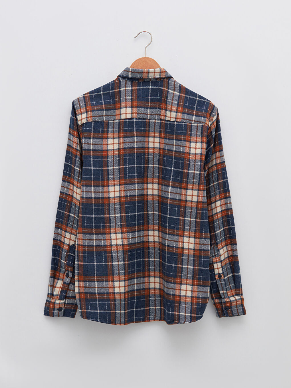 Regular Fit Long Sleeve Plaid Men's Flannel Shirt-6