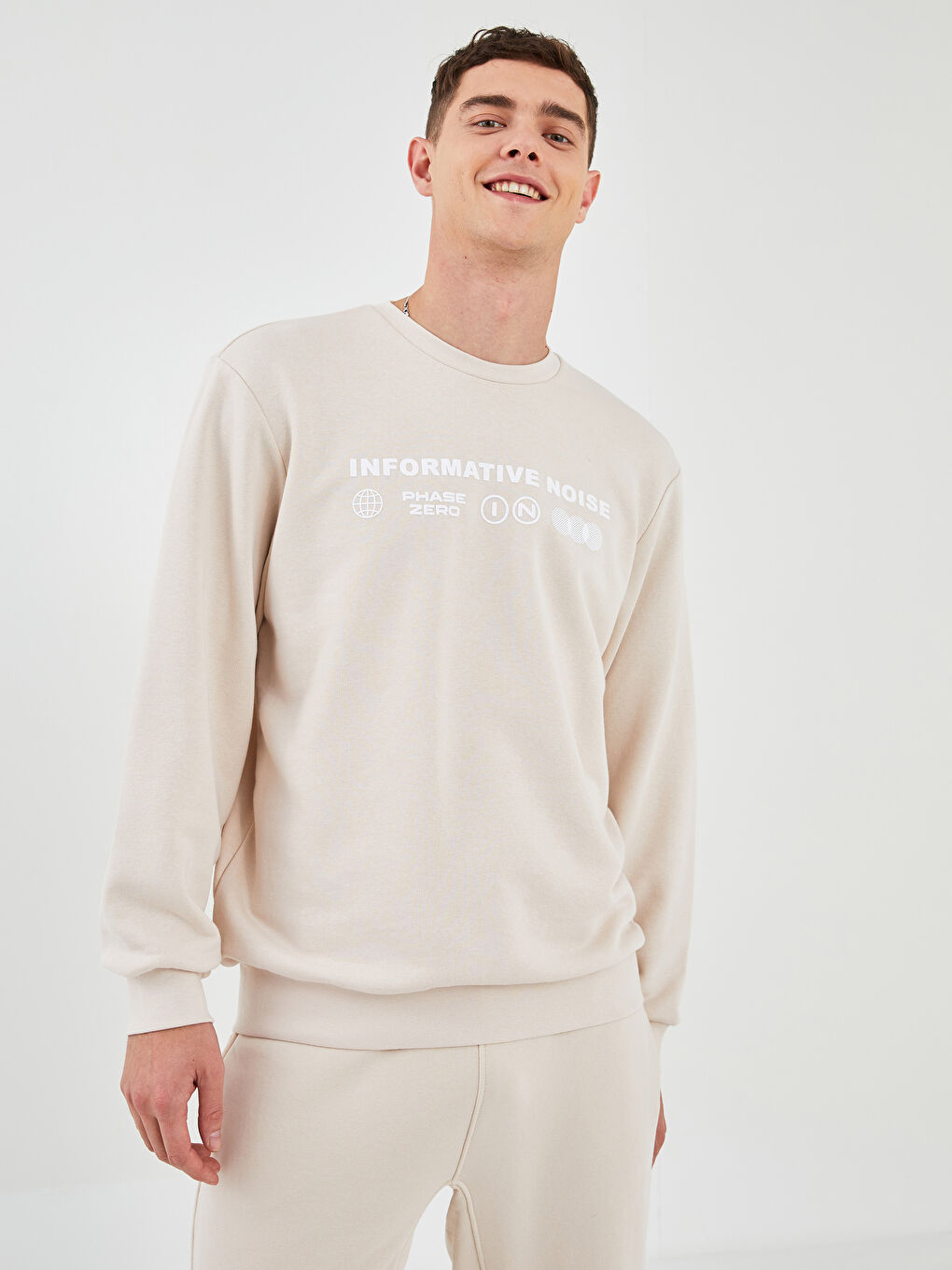 Rundhalsausschnitt Langarm Bedrucktes Herren-Sweatshirt