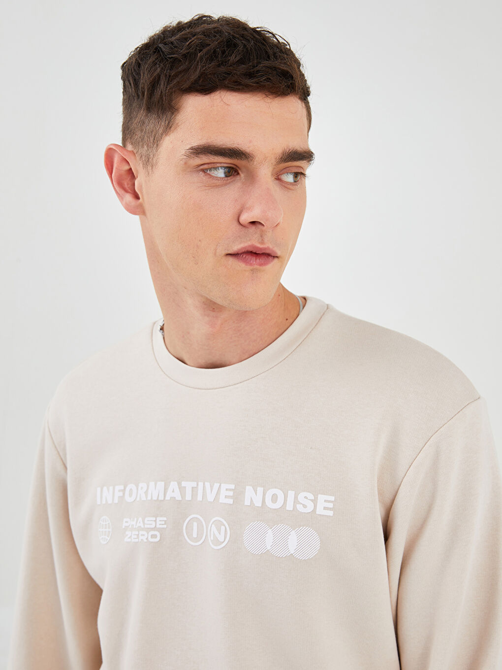 Rundhalsausschnitt Langarm Bedrucktes Herren-Sweatshirt-1