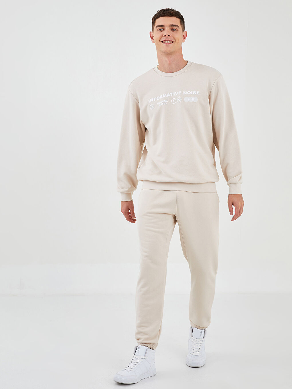 Rundhalsausschnitt Langarm Bedrucktes Herren-Sweatshirt-2