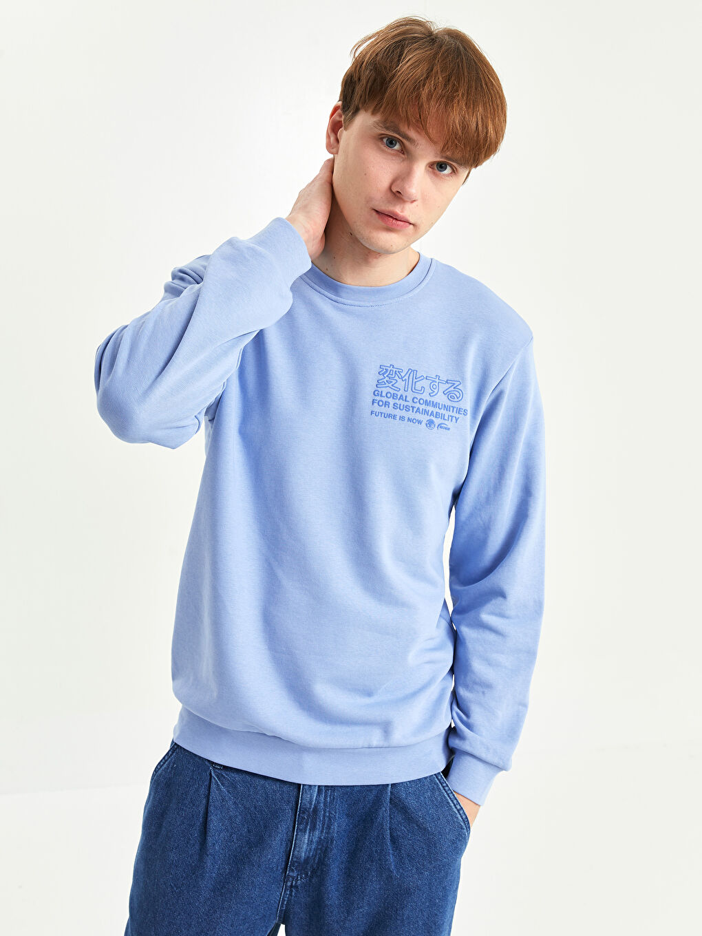 Crew Neck Long Sleeve Printed Men's Sweatshirt-2