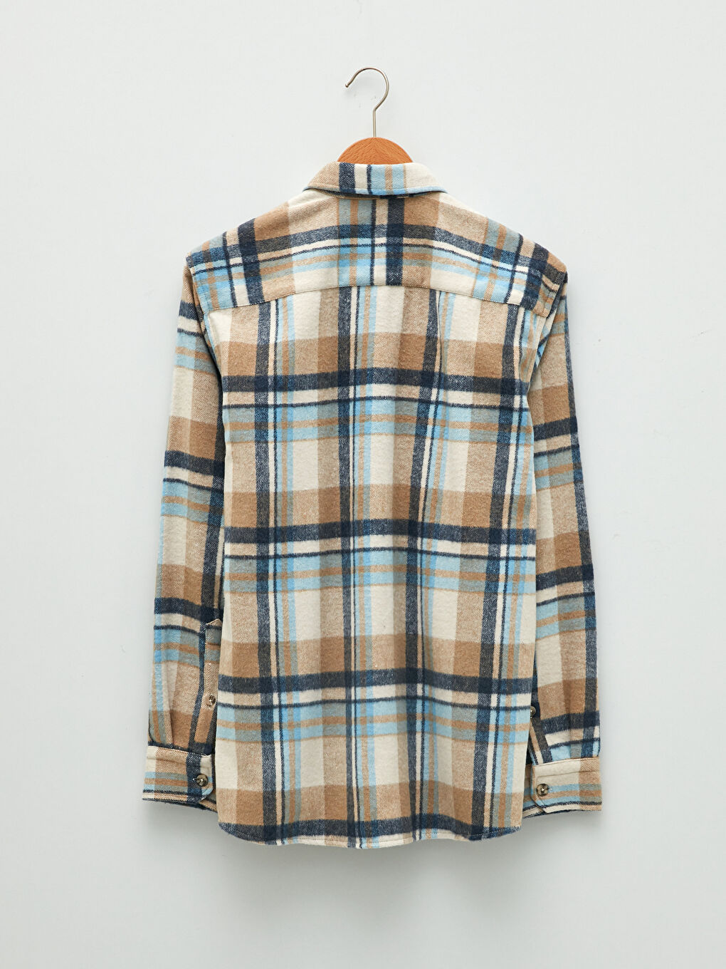 Muška karirana košulja-jakna dugih rukava regularnog kroja-6