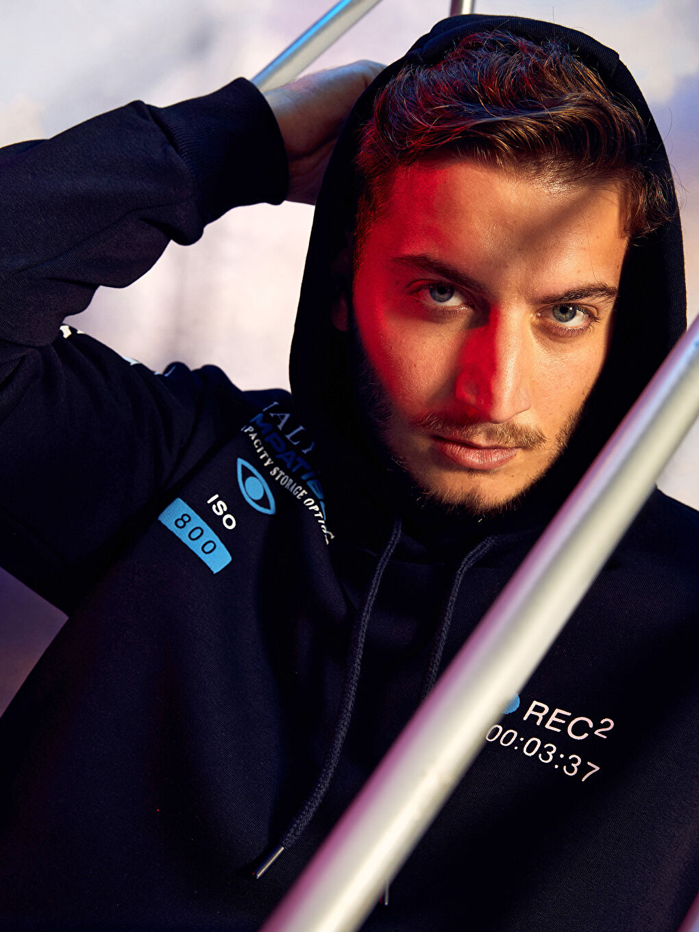 Oversize Baskılı Kalın Erkek Kalın Hoodie-4