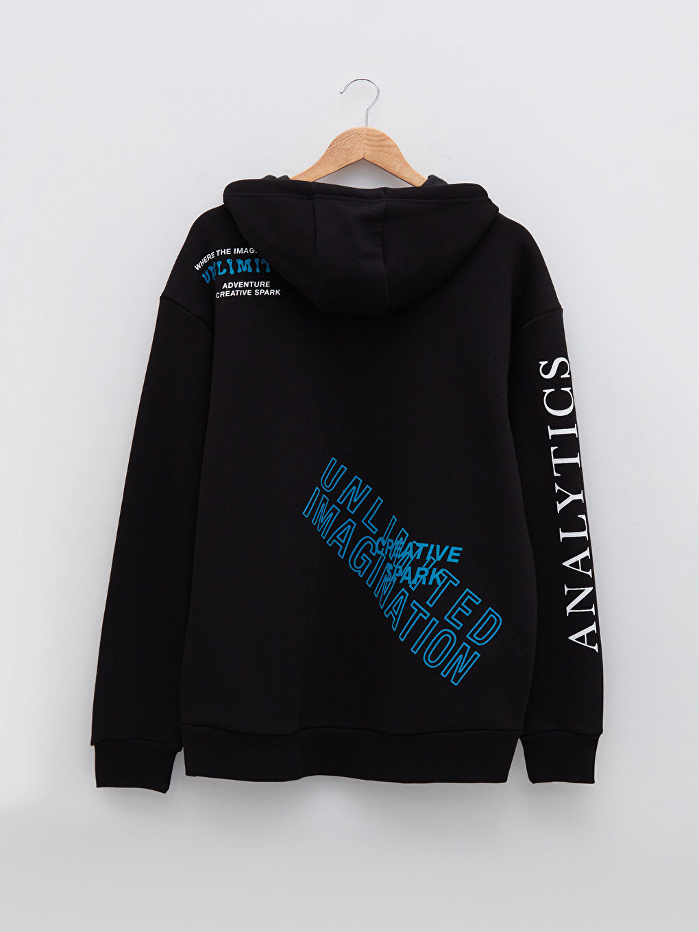 Oversize Baskılı Kalın Erkek Kalın Hoodie-8