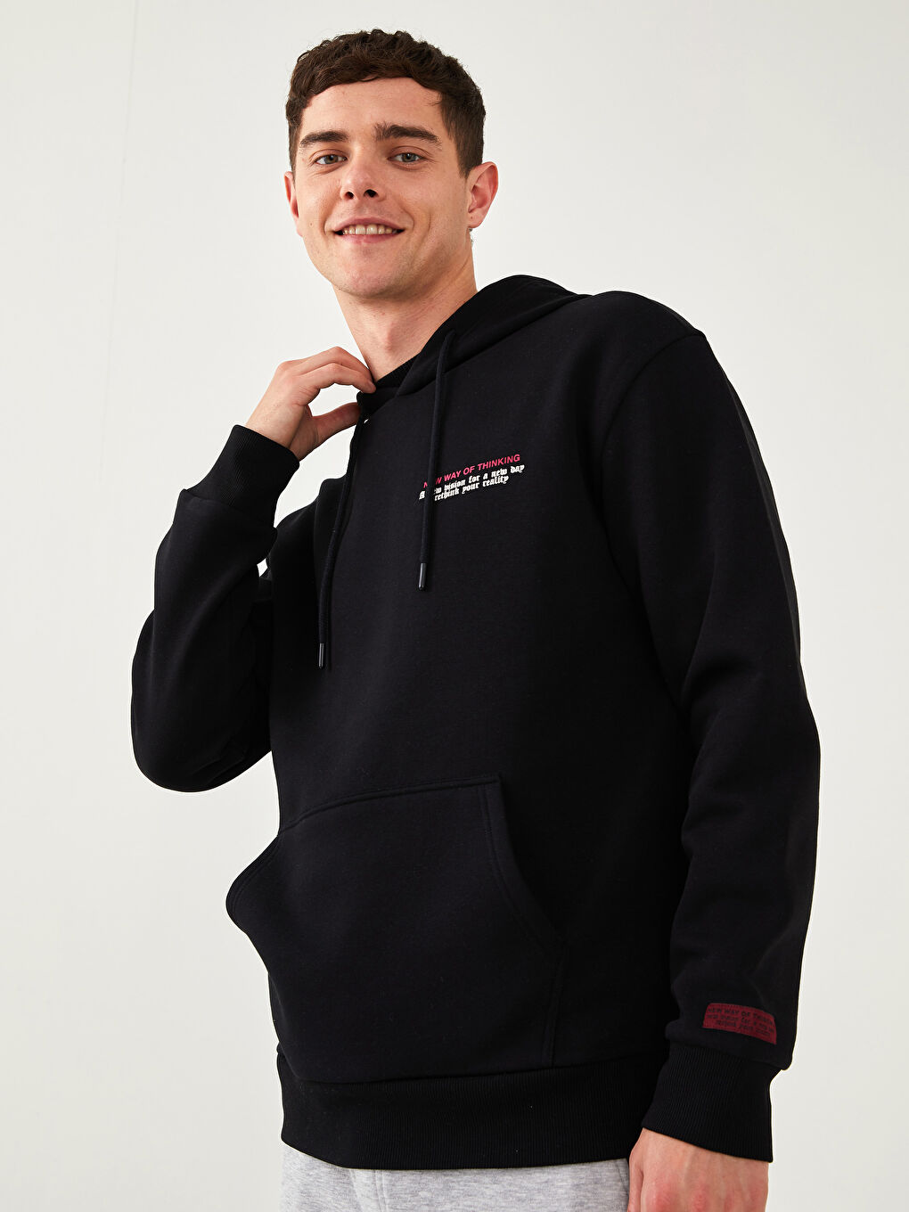 Oversize Long Sleeve Printed Men's Thick Hoodie-1