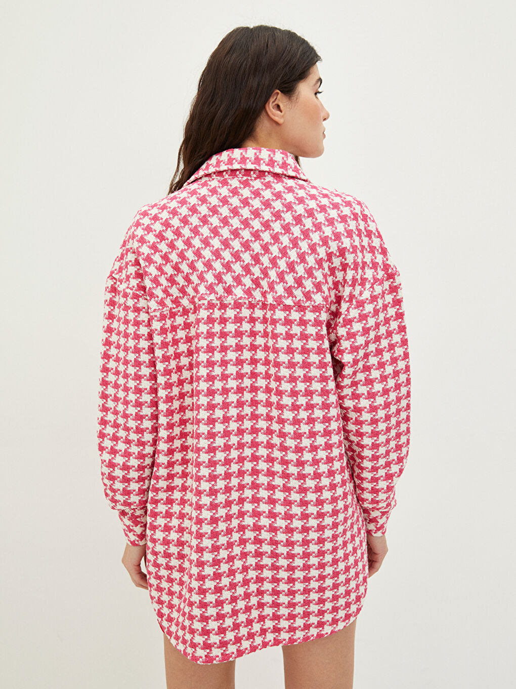 Jakna sa kragnom, šarenim uzorkom i dugim rukavima za žene-4