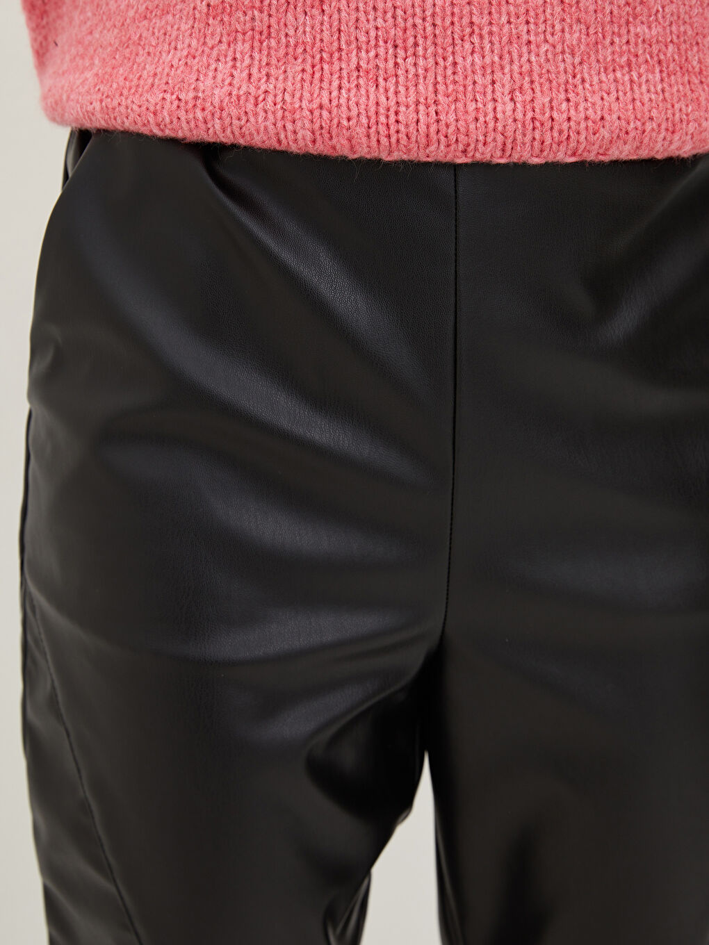 Pantalon à Taille Élastique Coupe Droite Standard pour Femmes-2