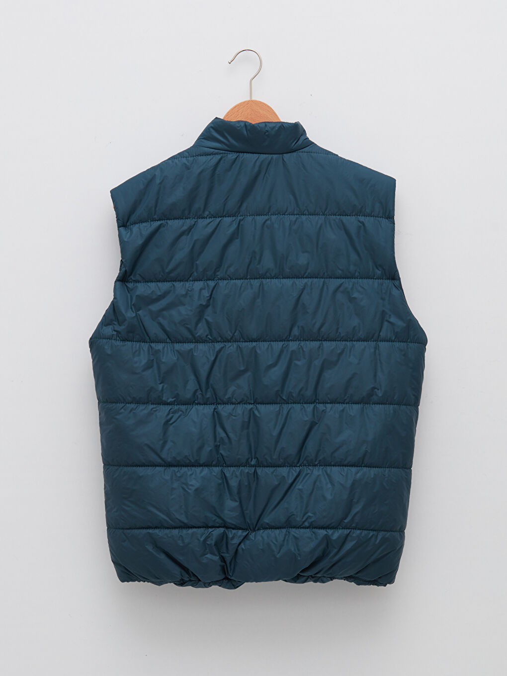 Petrol Slim Fit Dik Yaka Erkek Şişme Yelek-6