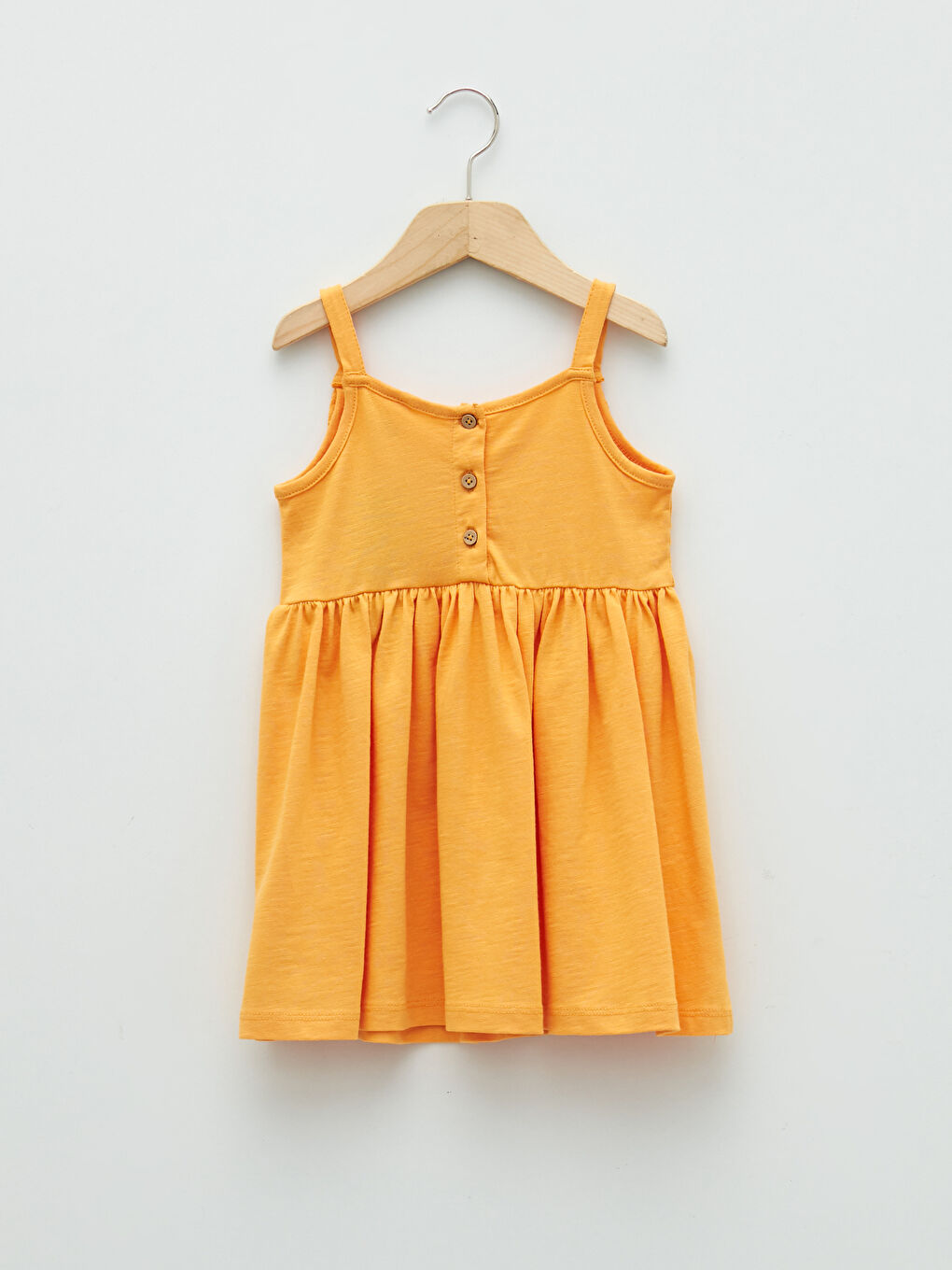 Square Neck Strapless Basic Cotton Baby Girl Dress-1