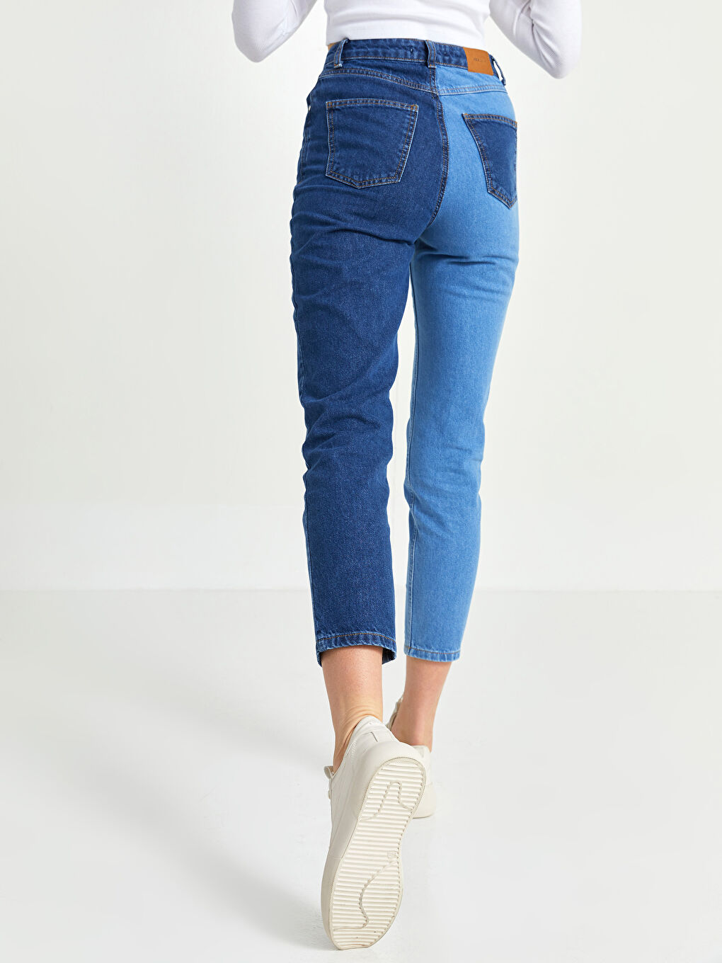 XSIDE Mom Fit Color Block Pocket Detailed Women's Jean Trousers -W1K057Z8-Q6L