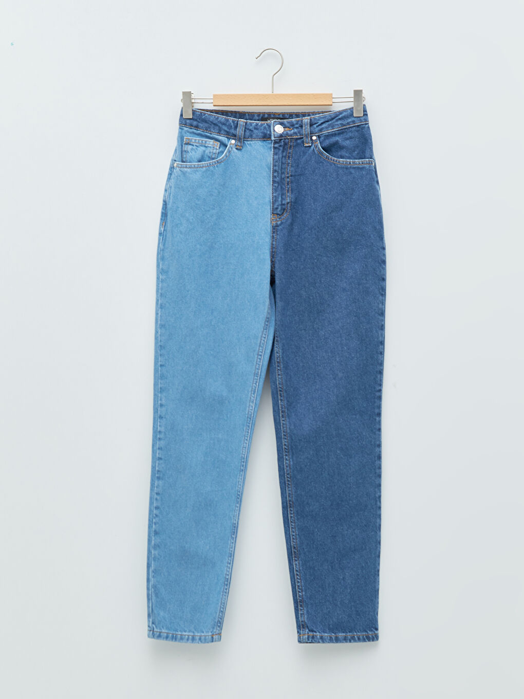 XSIDE Mom Fit Color Block Pocket Detailed Women's Jean Trousers -W1K057Z8-Q6L