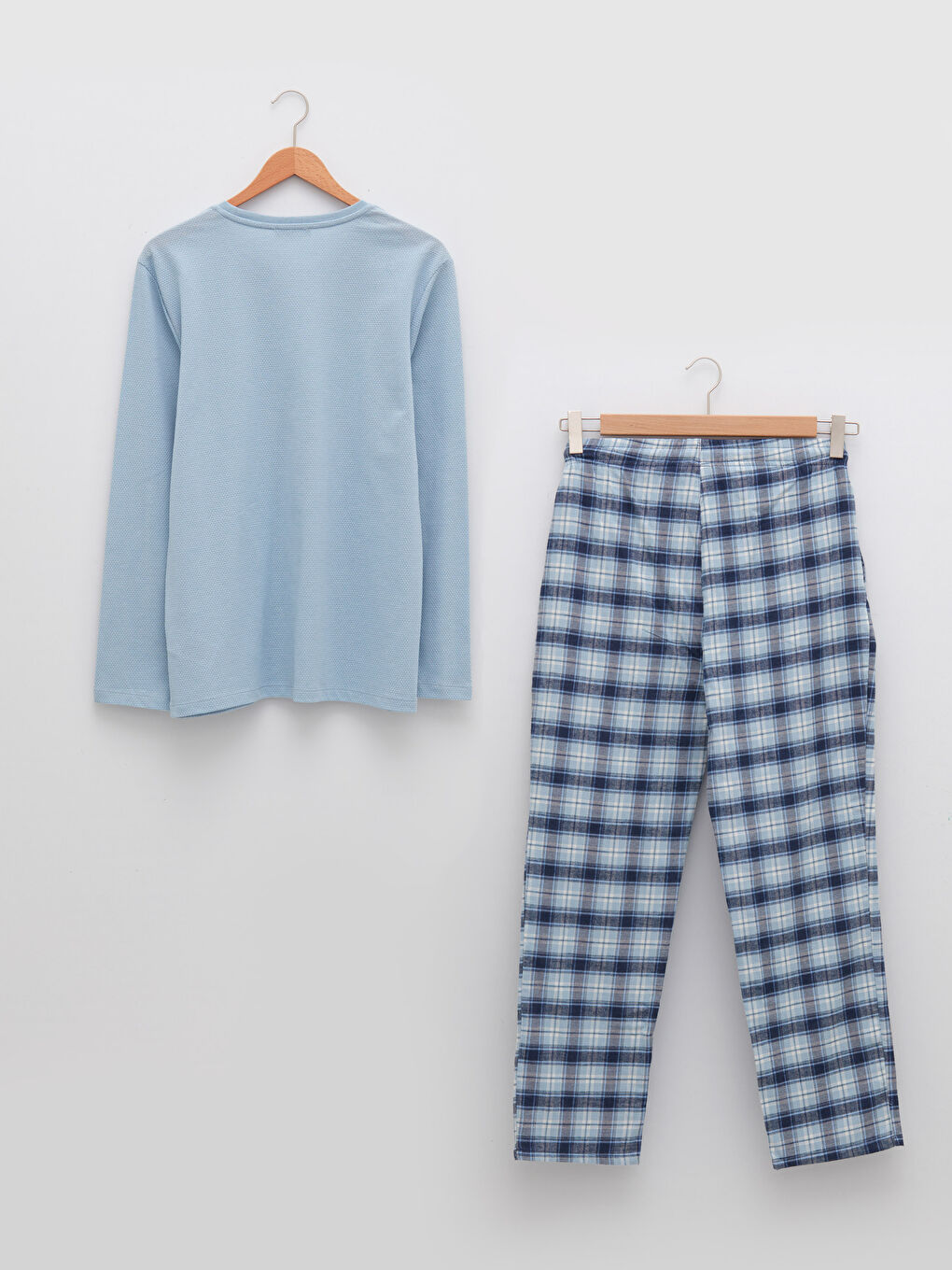 Пижамный комплект в клетку стандартного кроя для мужчин-5