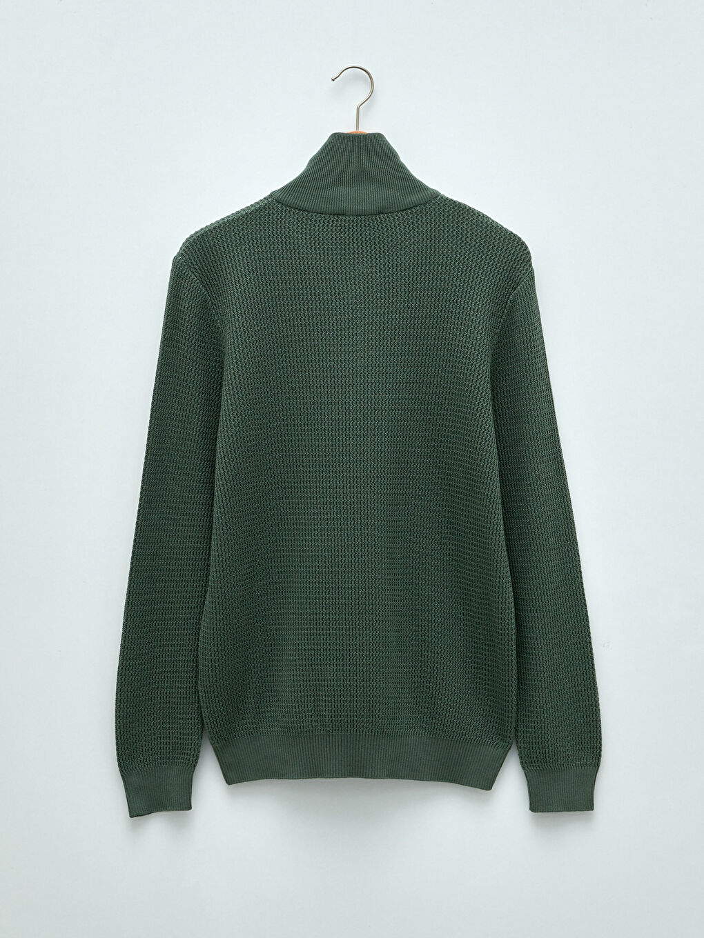 Funnel Neck Long Sleeve Men's Knitwear Sweater-6