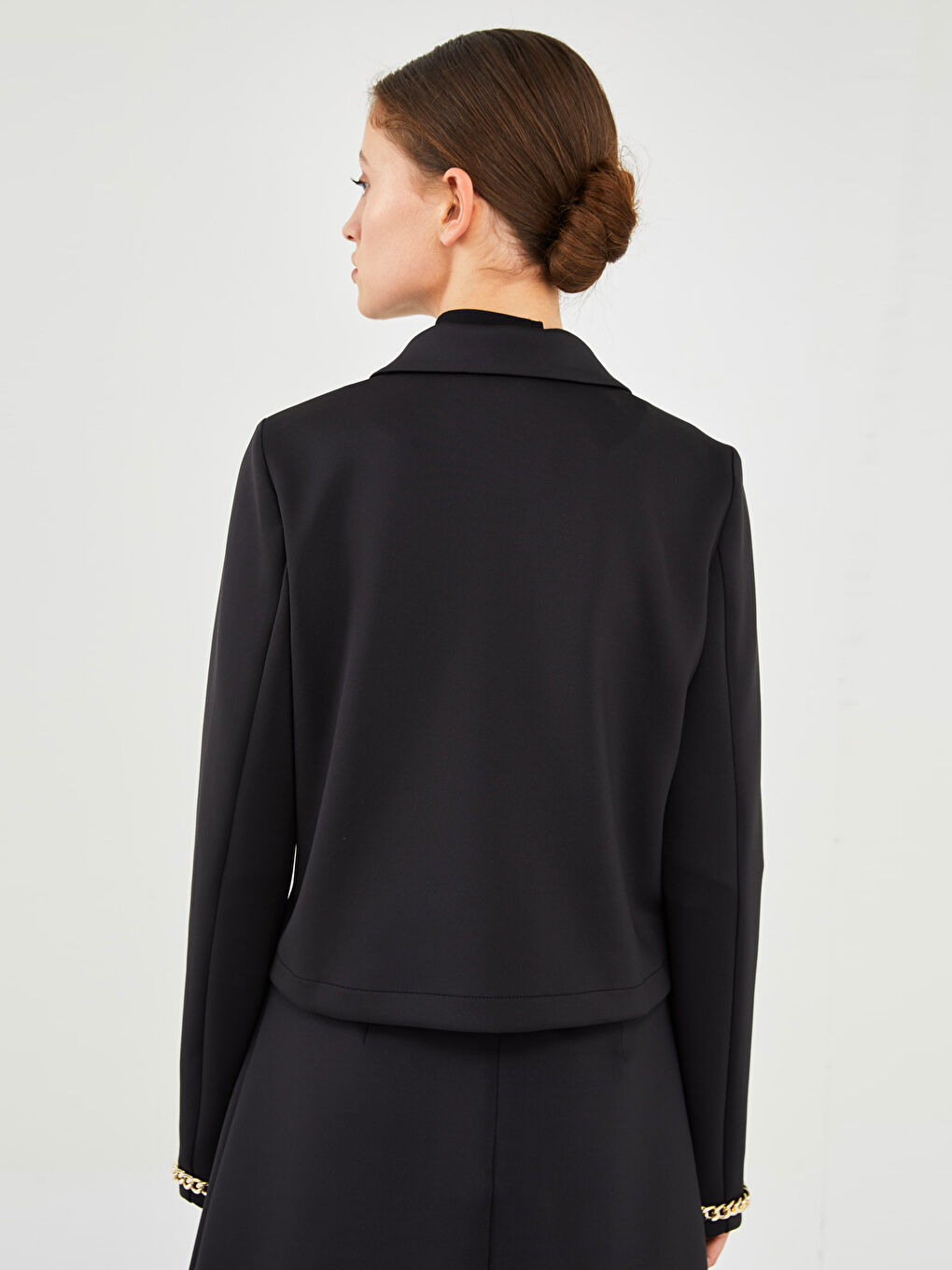 GAMZE SARAÇOĞLU X LCW VISION WOMEN'S JACKET - SHIRT COLLAR CHAIN ??DETAILED LONG SLEEVE-5