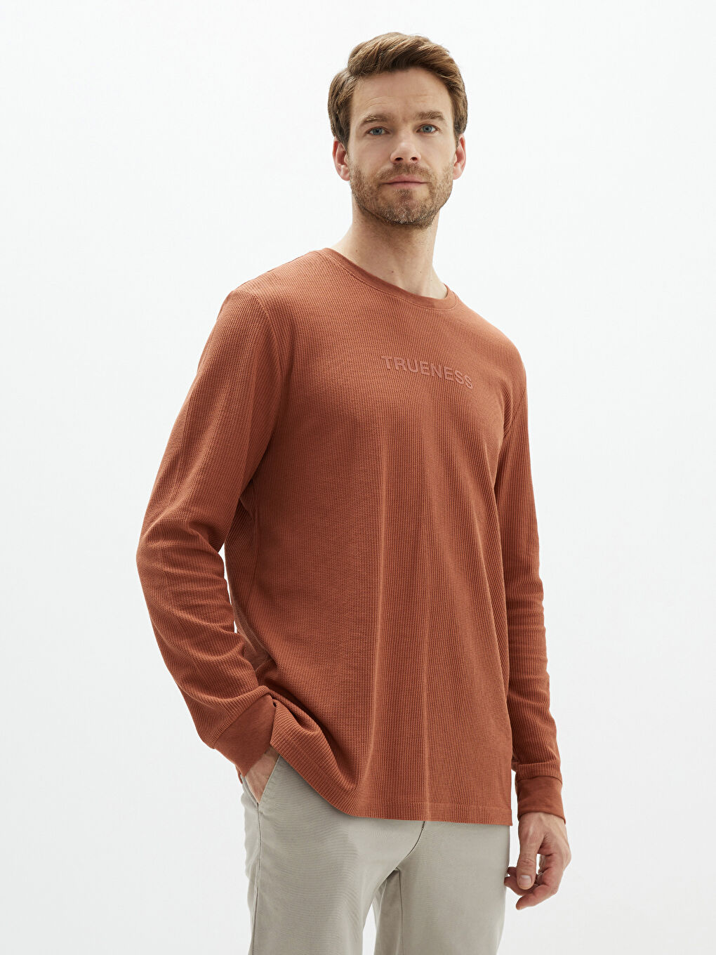 Plus Size Crew Neck Long Sleeve Printed Men's T-Shirt-4