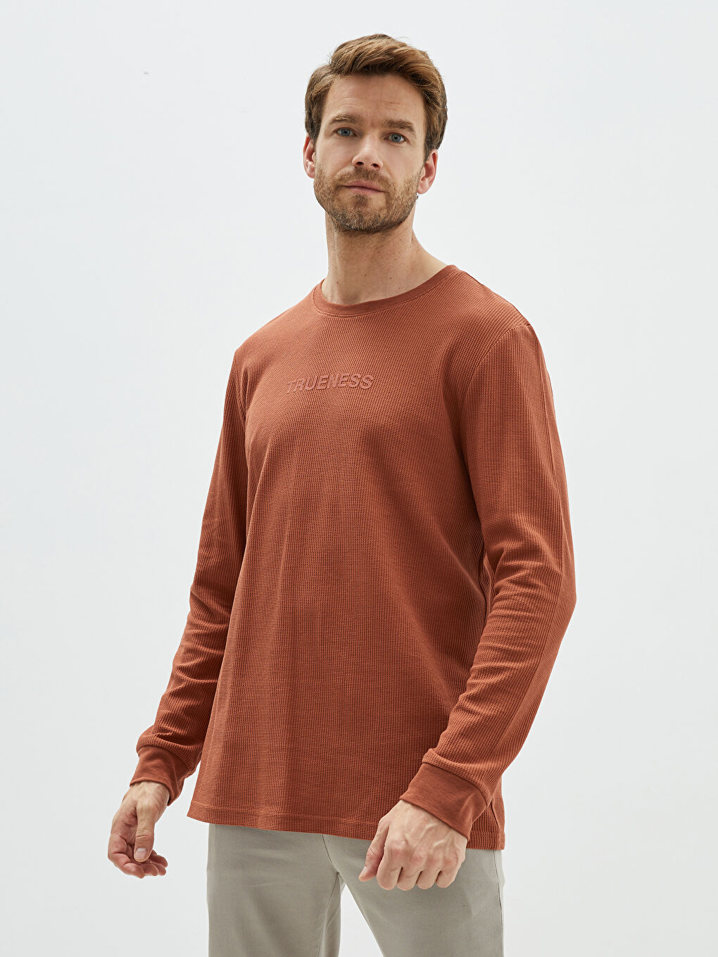 Plus Size Crew Neck Long Sleeve Printed Men's T-Shirt-5