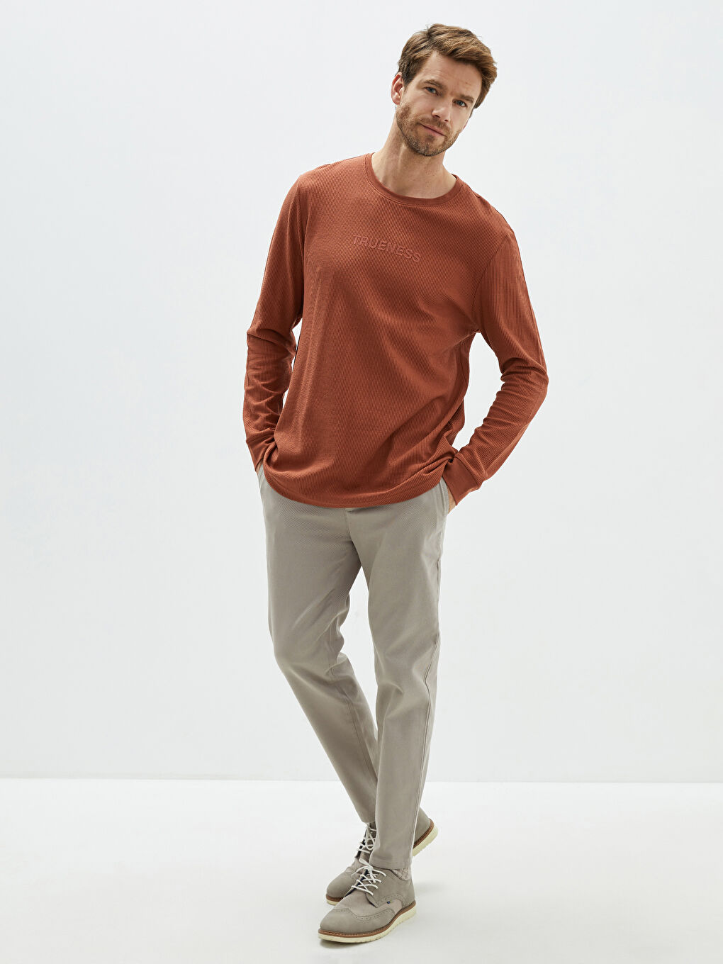 Plus Size Crew Neck Long Sleeve Printed Men's T-Shirt-6